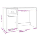 skrivebord med skuffe 115x50x75 cm konstrueret træ røget egetræ
