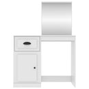 makeupbord med spejl 90x50x132,5 cm konstrueret træ hvid