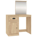 makeupbord med spejl 90x50x132,5 cm konstrueret træ sonoma-eg