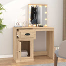 makeupbord med LED-lys 90x50x132,5 cm konstrueret træ sonoma-eg