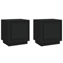 sengeborde 2 stk. 44x35x45 cm konstrueret træ sort