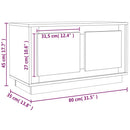 tv-bord 80x35x45 cm konstrueret træ hvid
