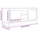 tv-bord 102x35x45 cm konstrueret træ hvid
