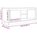 tv-bord 102x35x45 cm konstrueret træ grå sonoma-eg