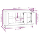 skænk 102x35x55 cm konstrueret træ røget egetræsfarve