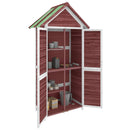 redskabsskur til haven 89x52,5x175 cm massivt fyrretræ mokka