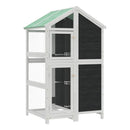 fuglebur 97x81x152 cm massivt fyrretræ grå