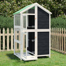 fuglebur 97x81x152 cm massivt fyrretræ grå