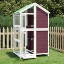 fuglebur 97x81x152 cm massivt fyrretræ mokkafarvet
