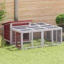 kaninbur 144x123x67,5 cm massivt fyrretræ mokkafarvet