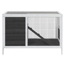 kaninbur 103x44x69,5 cm massivt fyrretræ grå