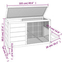 kaninbur 103x44x69,5 cm massivt fyrretræ mokkafarvet