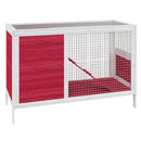 kaninbur 103x44x69,5 cm massivt fyrretræ rød