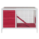 kaninbur 103x44x69,5 cm massivt fyrretræ rød