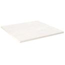 bordplade 70x70x2,5 cm firkantet massivt fyrretræ hvid