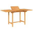 havebord med udtræk 110-160x80x75 cm massivt teaktræ
