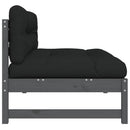 midtermodul til sofa 120x80 cm massivt fyrretræ grå