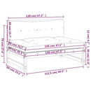 midtermodul til sofa 120x80 cm massivt fyrretræ honningbrun