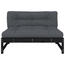 midtermodul til sofa 120x80 cm massivt fyrretræ sort