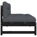 midtermodul til sofa 120x80 cm massivt fyrretræ sort