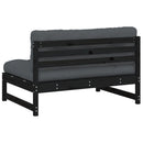 midtermodul til sofa 120x80 cm massivt fyrretræ sort