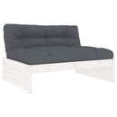 midtermodul til sofa 120x80 cm massivt fyrretræ hvid