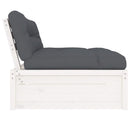 midtermodul til sofa 120x80 cm massivt fyrretræ hvid