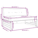 midtermodul til sofa 120x80 cm massivt fyrretræ hvid