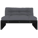 midtermodul til sofa 120x80 cm massivt fyrretræ sort