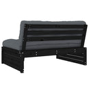 midtermodul til sofa 120x80 cm massivt fyrretræ sort
