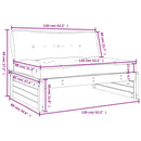 midtermodul til sofa 120x80 cm imprægneret fyrretræ