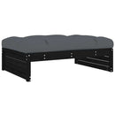 udendørs fodskammel 120x80 cm massivt fyrretræ sort
