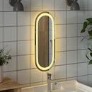 LED-badeværelsesspejl 40x15 cm oval