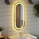 LED-badeværelsesspejl 70x30 cm oval