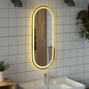 LED-badeværelsesspejl 90x40 cm oval