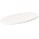 bordplade 70x35x2,5 cm oval massivt fyrretræ hvid