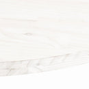 bordplade 70x35x2,5 cm oval massivt fyrretræ hvid