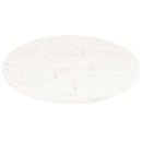 bordplade 80x40x2,5 cm oval massivt fyrretræ hvid