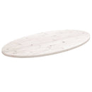 bordplade 100x50x2,5 cm oval massivt fyrretræ hvid