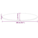 bordplade 100x50x2,5 cm oval massivt fyrretræ hvid