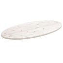 bordplade 110x50x2,5 cm oval massivt fyrretræ hvid