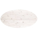 bordplade 110x50x2,5 cm oval massivt fyrretræ hvid