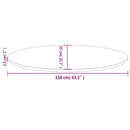 bordplade 110x50x2,5 cm oval massivt fyrretræ hvid