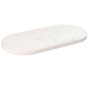 bordplade 60x30x2,5 cm oval massivt fyrretræ hvid