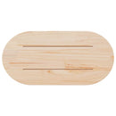 bordplade 60x30x2,5 cm oval massivt fyrretræ hvid