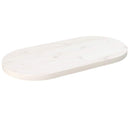 bordplade 70x35x2,5 cm oval massivt fyrretræ hvid