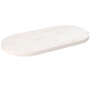 bordplade 80x40x2,5 cm oval massivt fyrretræ hvid