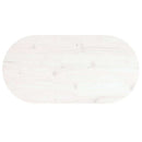 bordplade 80x40x2,5 cm oval massivt fyrretræ hvid