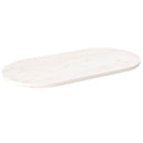 bordplade 90x45x2,5 cm oval massivt fyrretræ hvid