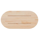 bordplade 90x45x2,5 cm oval massivt fyrretræ hvid